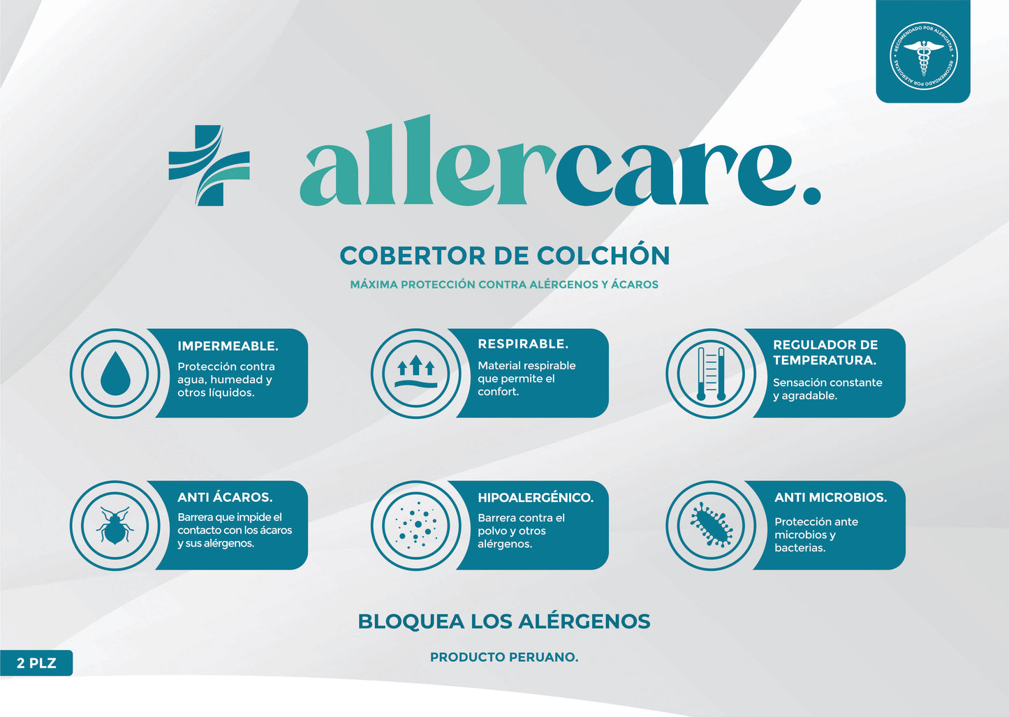 Cobertor de colchón Antialérgico  " 2 PLZ"